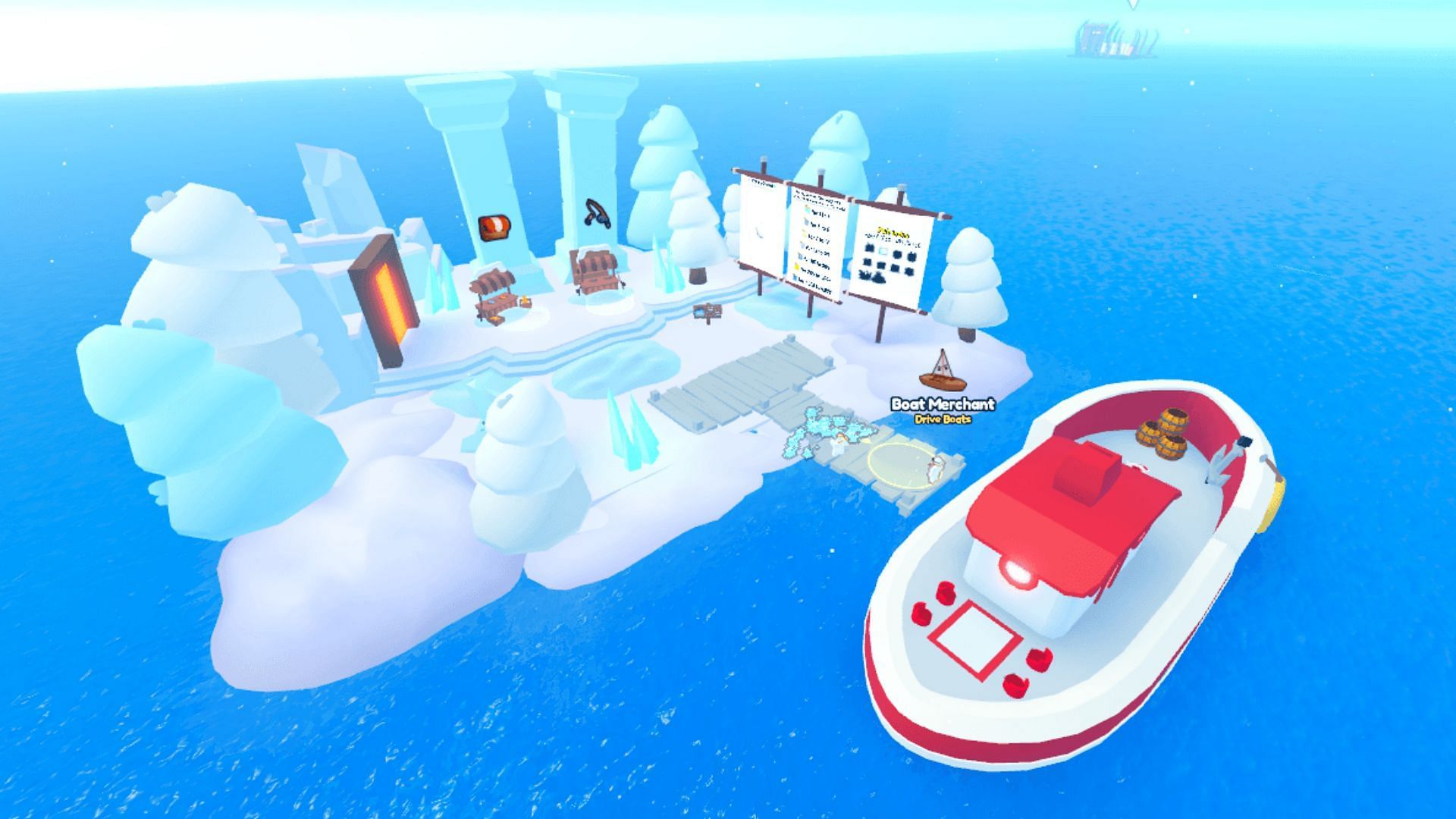 Reach Fishing Level 40 to access the Blizzard Bay in Pet Simulator 99 (Image via BigGames)